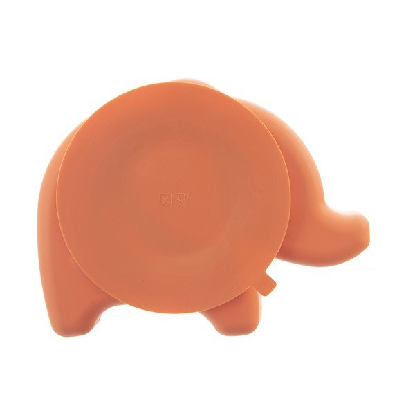 Piatto per bambini arancione in silicone 18x23 cm Elephant – Orion-image-2