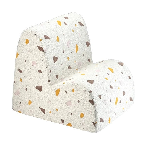 Poltrona per bambini bianca con rivestimento in bouclé e ciniglia Terrazzo Cloud – Wigiwama