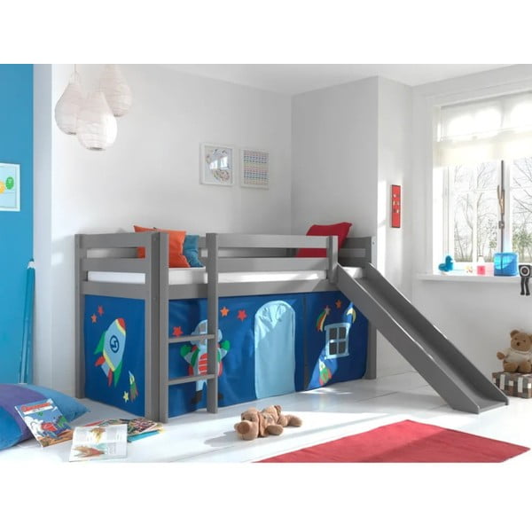 Letto rialzato in pino grigio 90x200 cm PINO - Vipack-image-3