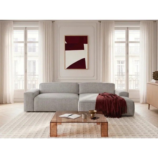 Divano angolare grigio allungabile/con movimento relax elettrico (con penisola a destra) Abel – Bobochic Paris-image-1