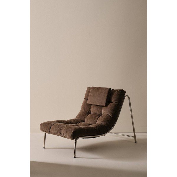 Poltrona greige con rivestimento in ciniglia Burleson – Jotex-image-1