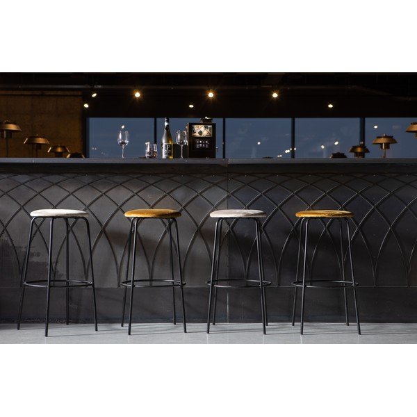 Sgabello da bar grigio Mina - WOOOD-image-3