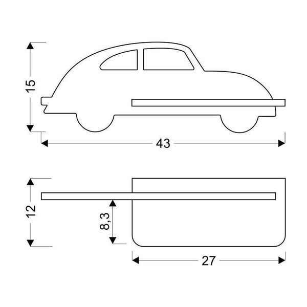 Apparecchio grigio per bambini Car - Candellux Lighting-image-3