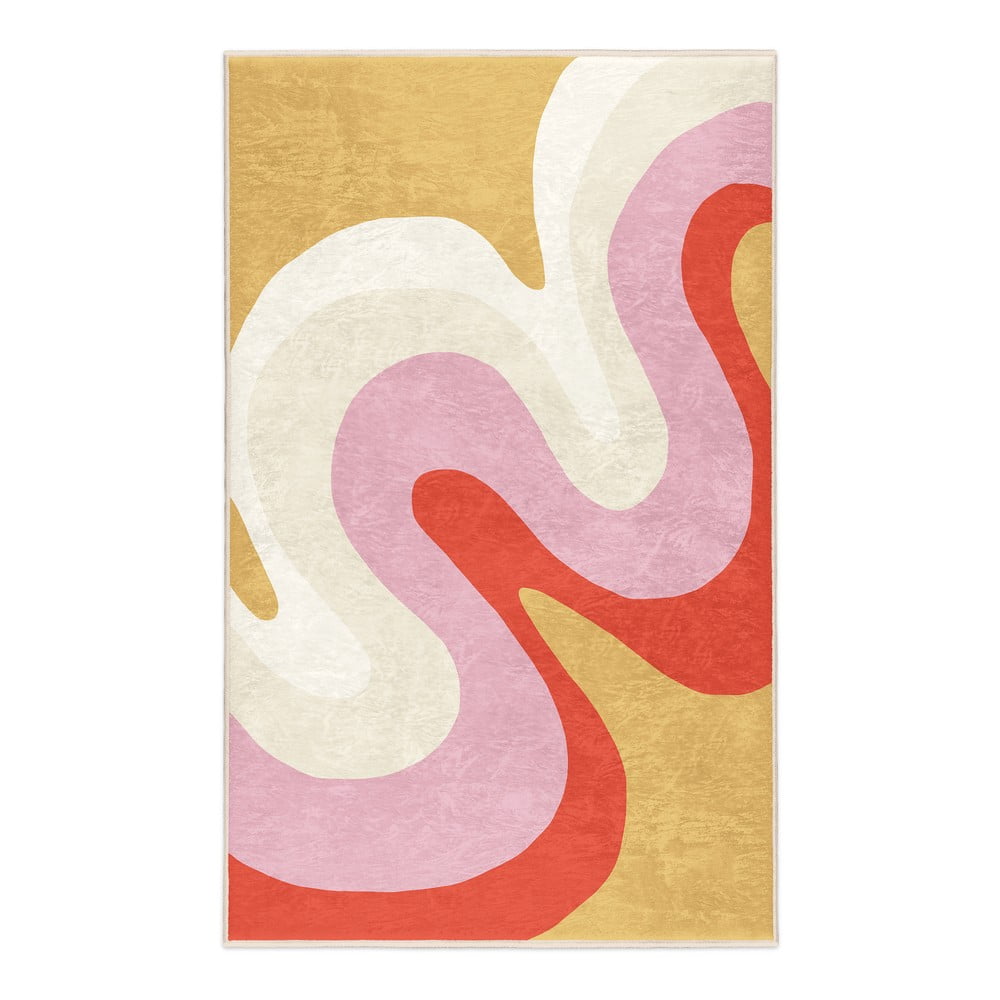 Tappeto giallo e rosa lavabile 80x150 cm Raspberry Creamsicle – Mila Home | Tappeti