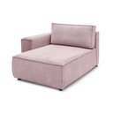 Modulo divano in velluto a coste rosa chiaro, angolo sinistro Nihad modular - Bobochic Paris
