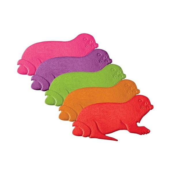 Set di tappetini antiscivolo per bambini 5 pz per la vasca 10,5x16,5 cm Phoques – MSV