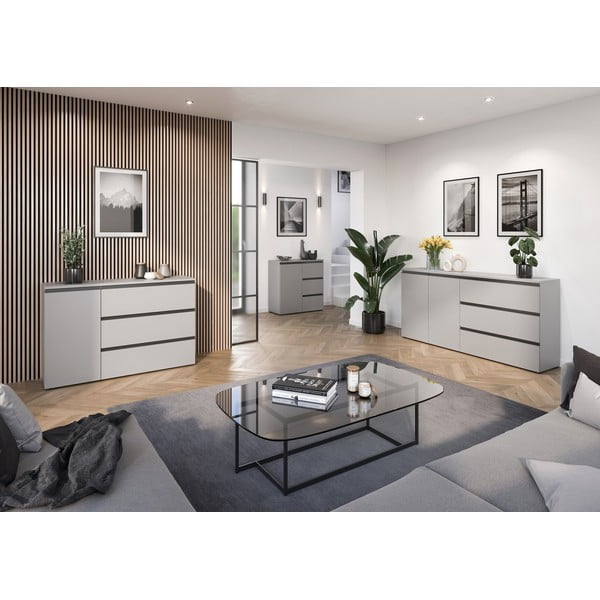 Cassettiera bassa grigia 135x91 cm Bastia - Germania-image-4