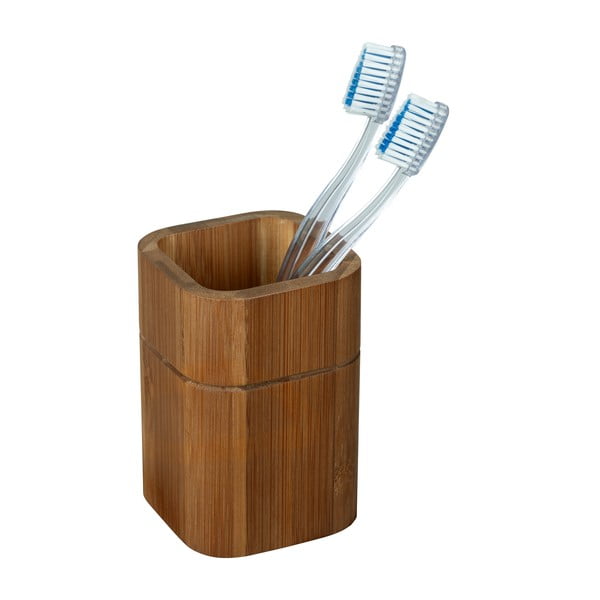 Tazza in bambù marrone per spazzolini da denti Serro - Wenko-image-2