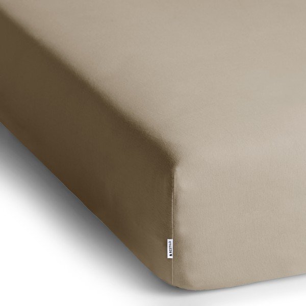 Lenzuolo con angoli marrone chiaro in jersey 160x200 cm Amber – Restilo-image-2