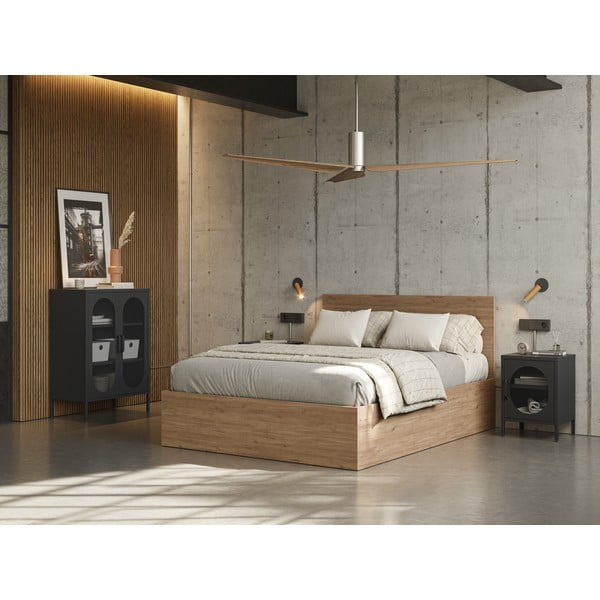 Comodino in metallo nero Diora - Marckeric-image-1