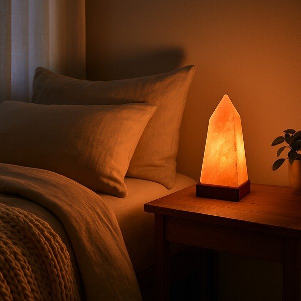 Lampada di sale arancione (altezza totale 28 cm) Nepal – Premier Housewares-image-1