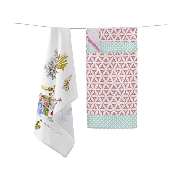 Set di 2 asciugamani da cucina in cotone Basic , 70 x 50 cm Floral Branch - Happy Friday-image-1