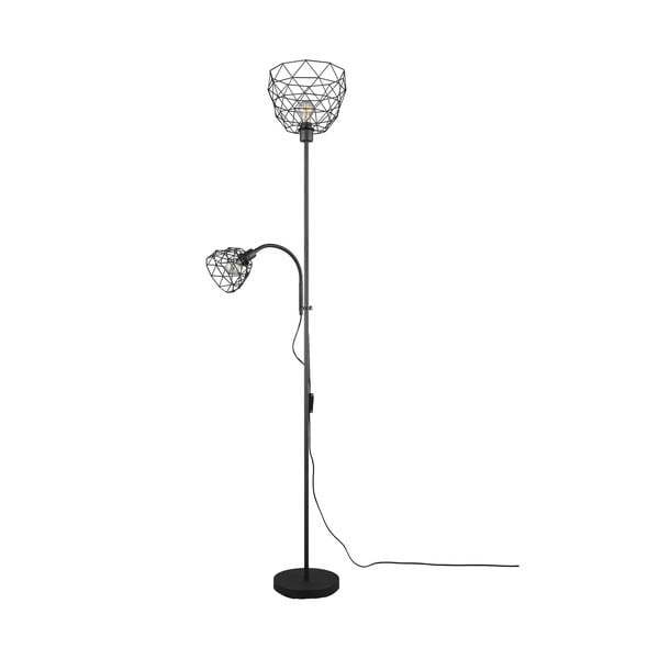 Lampada da terra nera con paralume in metallo (altezza 180 cm) Haval - Trio-image-2
