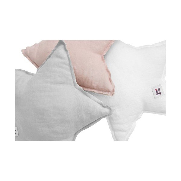 Cuscino di lino grigio a forma di stella per bambini Stone Gray - BELLAMY-image-1