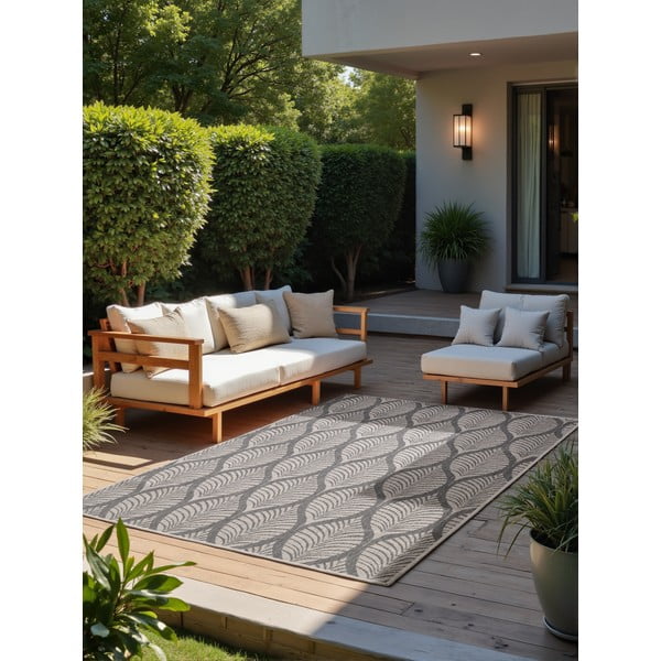 Tappeto da interno/esterno grigio/avorio 120x170 cm Duet Liora – NORTHRUGS-image-2