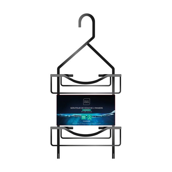 Mensola da bagno da appendere nera opaca in alluminio Filaire Aluminium – douceur d'intérieur-image-1