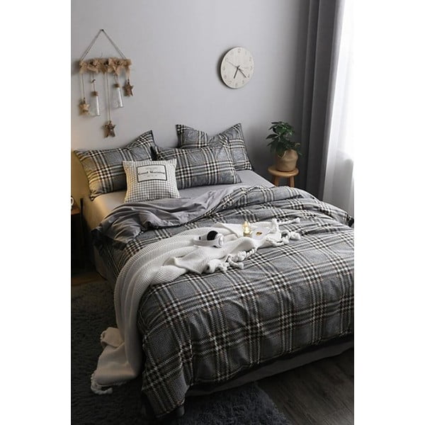 Biancheria da letto singola/estesa in cotone grigio con lenzuolo 160x220 cm - Mila Home