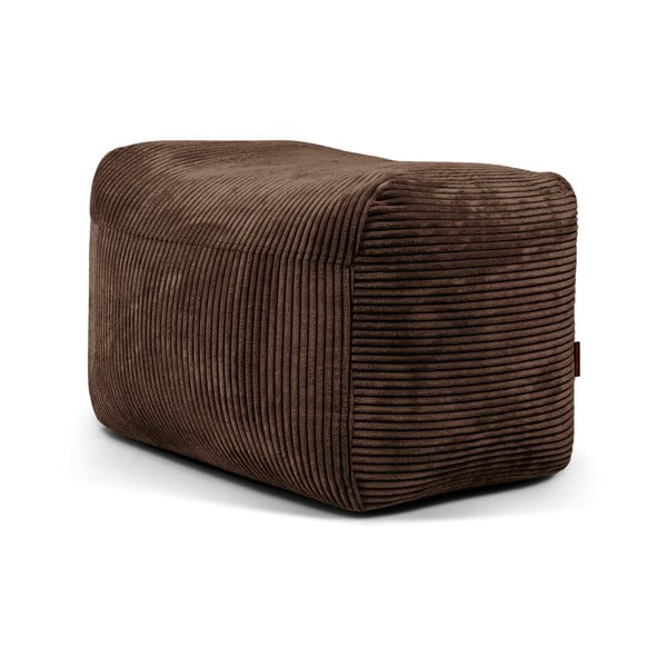 Puof a sacco marrone scuro con rivestimento in velluto a coste Plus 70 Lounge – SLOWDOWN