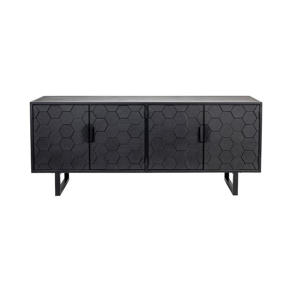 Cassettiera bassa in pino nero 140x58 cm Linc - White Label