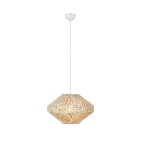 Lampadario di colore naturale con paralume in tessuto ø 50 cm Razzo – Markslöjd