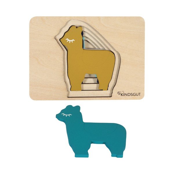 Puzzle a inserimento in legno Lama - Kindsgut-image-2