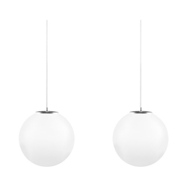 Bílostříbrné dvojité závěsné svítidlo s bílým kabelem a bílou objímkou Sotto Luce Tsuki, Ø 30 cm-image-2