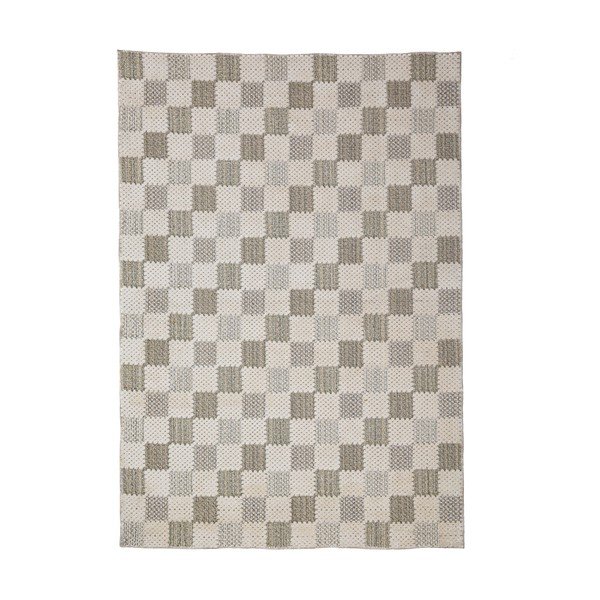 Tappeto verde in misto cotone lavabile 155x230 cm Muted Checkerboard – Flair Rugs