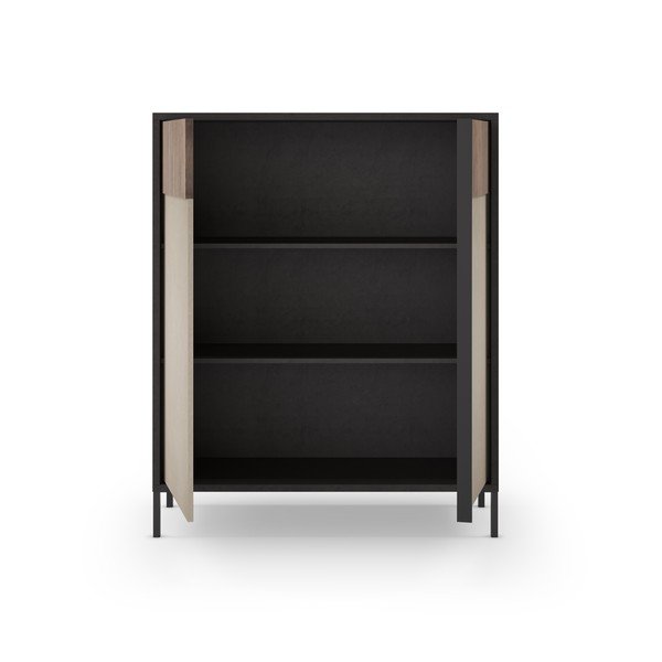 Armadietto color antracite/in marrone chiaro 106x130 cm Amalia – Marckeric-image-2