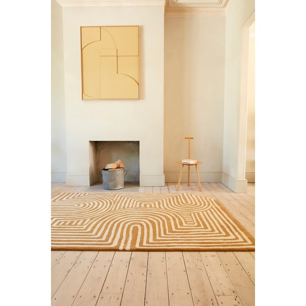 Tappeto in lana giallo ocra 120x170 cm Reef - Asiatic Carpets-image-2
