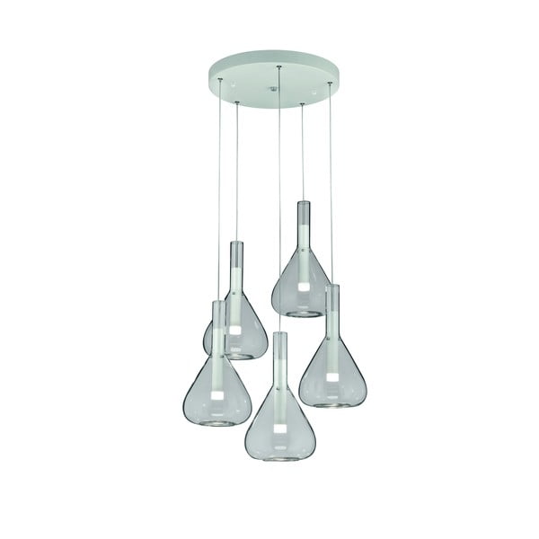 Apparecchio a sospensione LED bianco con paralume in vetro ø 55 cm Cipera - CINQUE-image-2