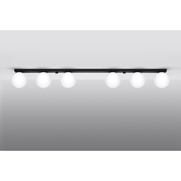 Plafoniera nera con paralume in vetro ø 12 cm Umerta – Sollux-image-3