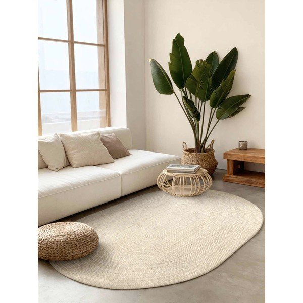 Tappeto color crema in iuta reversibile/tessuto a mano 160x230 cm Braided – Hanse Home-image-1