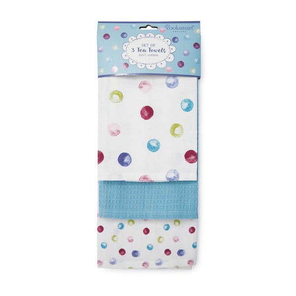 Set di 3 asciugamani da cucina in cotone Spotty Dotty - Cooksmart ®