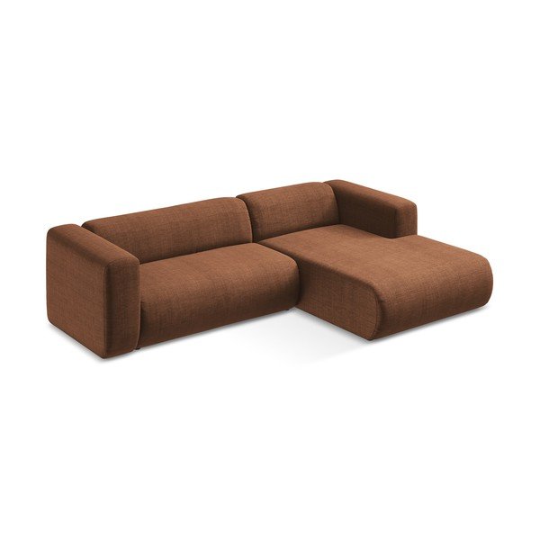 Divano angolare color terracotta (con penisola a destra/con chaise lounge) Ekahi – Makamii-image-3
