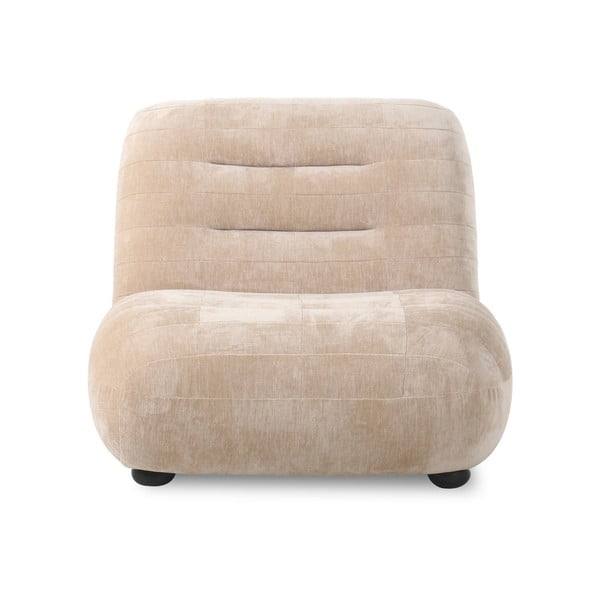 Poltrona beige con rivestimento in velluto Wyatt – Dutchbone-image-1