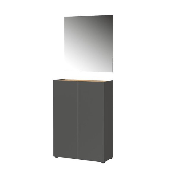 Set di mobili da ingresso color antracite con effetto rovere 74x200x33 cm Alviano – Germania
