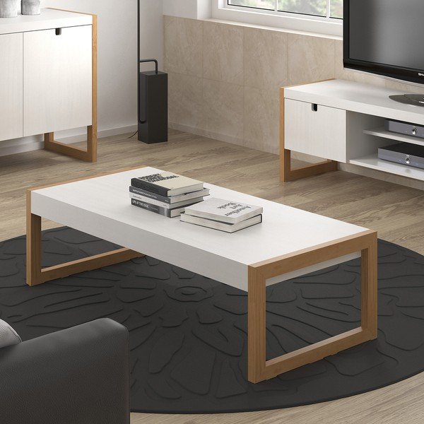 Tavolino bianco Quadrato, 120 x 35 cm - Marckeric-image-1