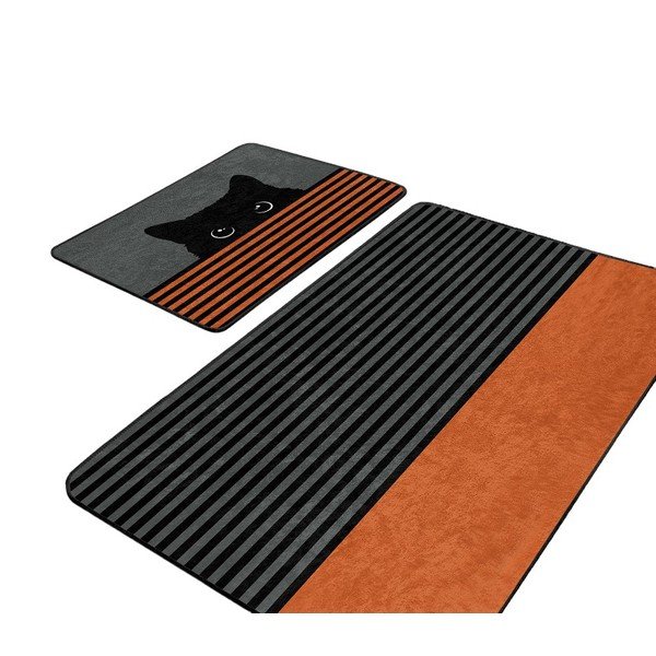 Tappetini da bagno nero-arancio in set di 2 pezzi 60x100 cm - Mila Home-image-4