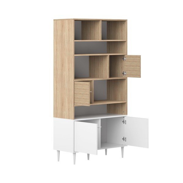 Libreria bianca in rovere 90x180 cm Horizon - TemaHome-image-3
