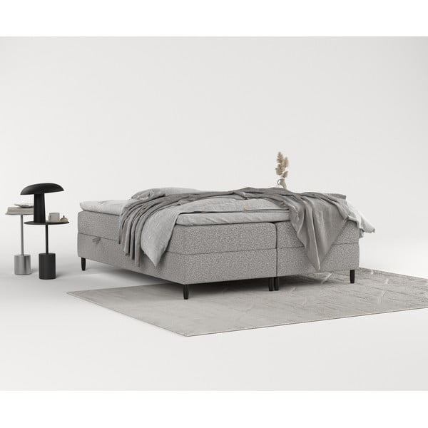 Letto boxspring grigio con contenitore 200x200 cm Malte - Maison de Rêve-image-4