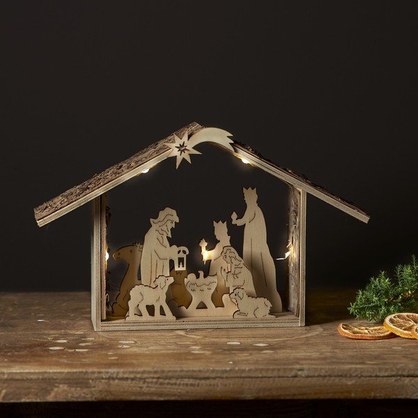 Decorazione luminosa marrone con motivo natalizio Yuletide - Star Trading-image-1