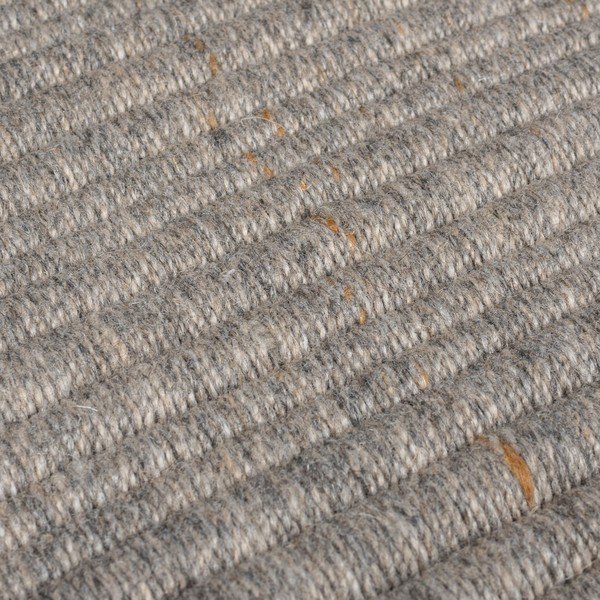 Tappeto grigio in misto lana tessuto a mano 160x230 cm Rene Fringed Ribbed – Flair Rugs-image-3