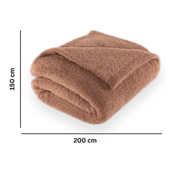 Coperta marrone in micropile 150x200 cm Cocoon – Tiseco Home Studio-image-2