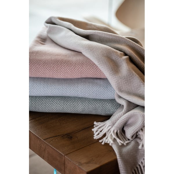 Plaid grigio-marrone con contenuto di cotone , 140 x 180 cm Skyline - Euromant-image-4