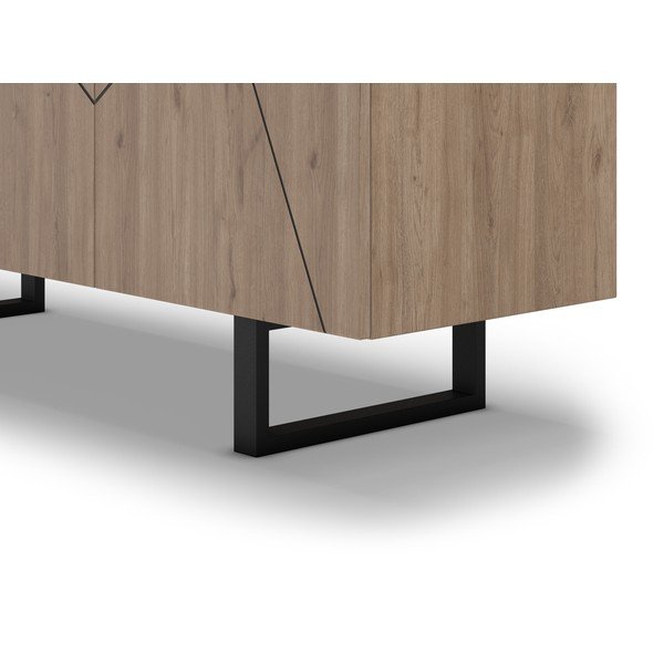Cassettiera bassa in rovere nero/naturale 180x80 cm Milena - Marckeric-image-3