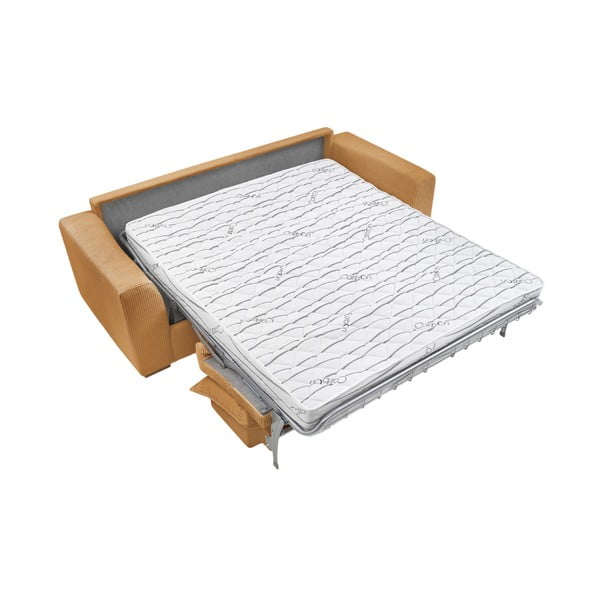 Divano color senape allungabile con rivestimento in velluto a coste 225 cm Augustin – Bobochic Paris-image-4