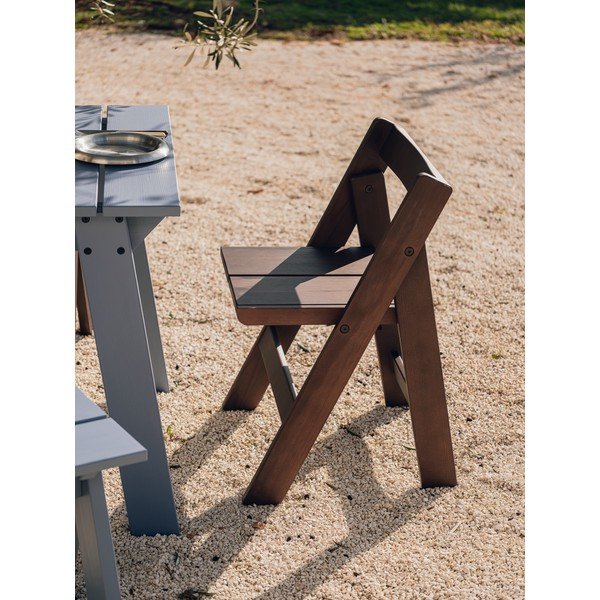 Sedia da esterno marrone scuro in legno massiccio Navo – noo.ma-image-1