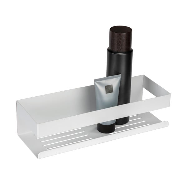 Mensola da bagno senza foratura bianco opaco in acciaio inox con aggancio Turbo-loc Genova – Wenko-image-2