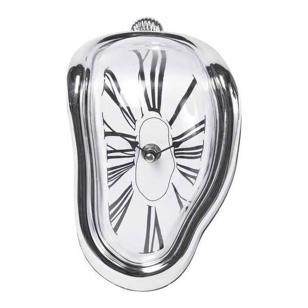 Stolní hodiny ve stříbrné barvě Kare Design Flow