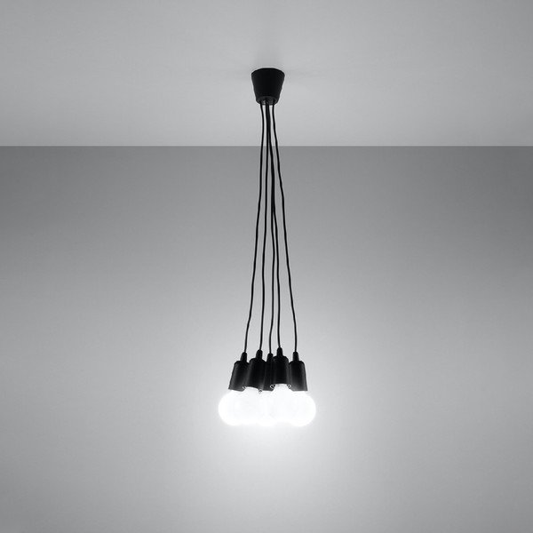 Lampada a sospensione nera 25x25 cm Rene - Sollux-image-4